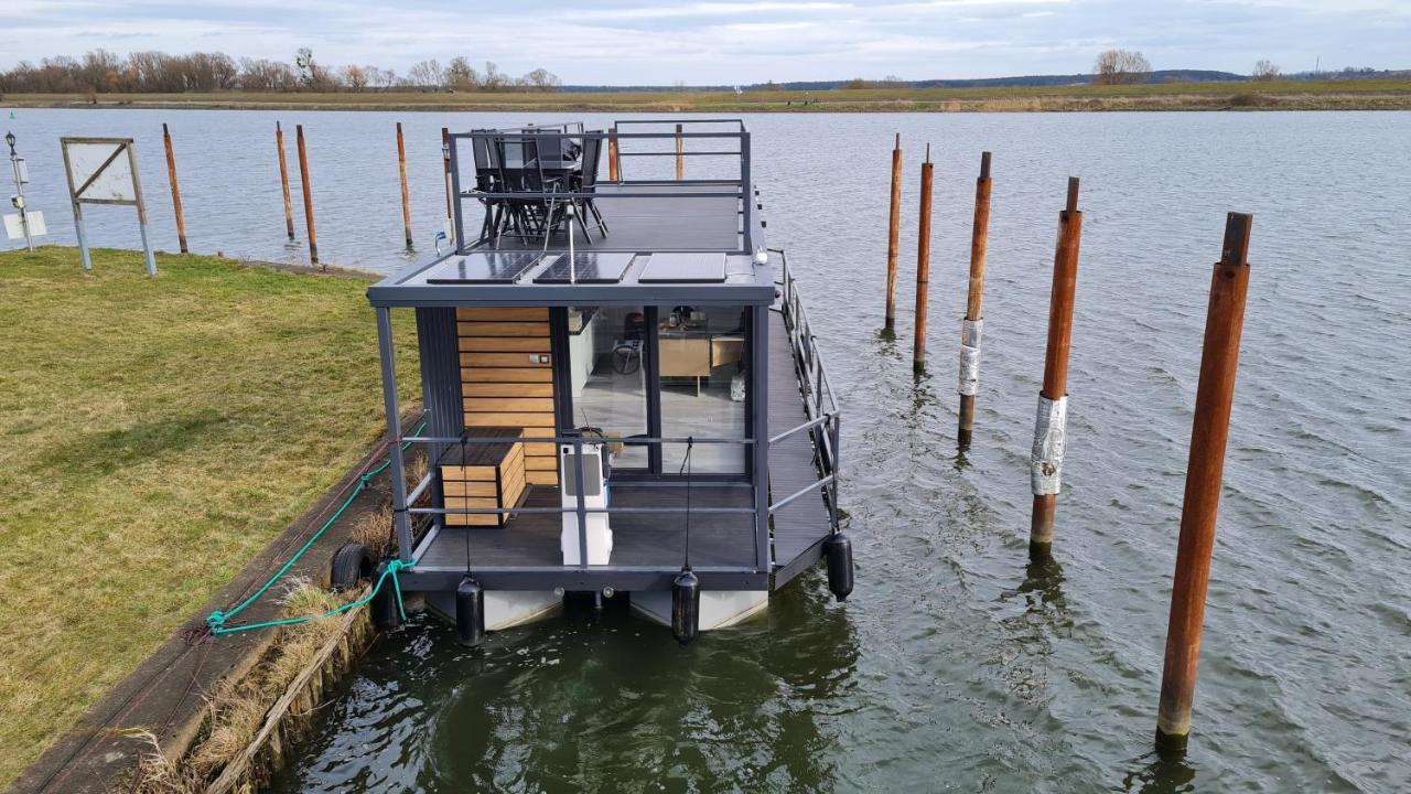 Hausboote Unteres Odertal Hausboot Kranich Hotel Schwedt Exterior foto