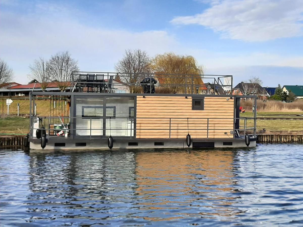 Hausboote Unteres Odertal Hausboot Kranich Hotel Schwedt Exterior foto
