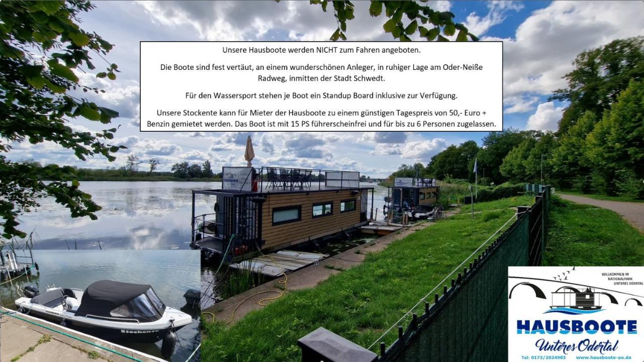 Hausboote Unteres Odertal Hausboot Kranich Hotel Schwedt Exterior foto